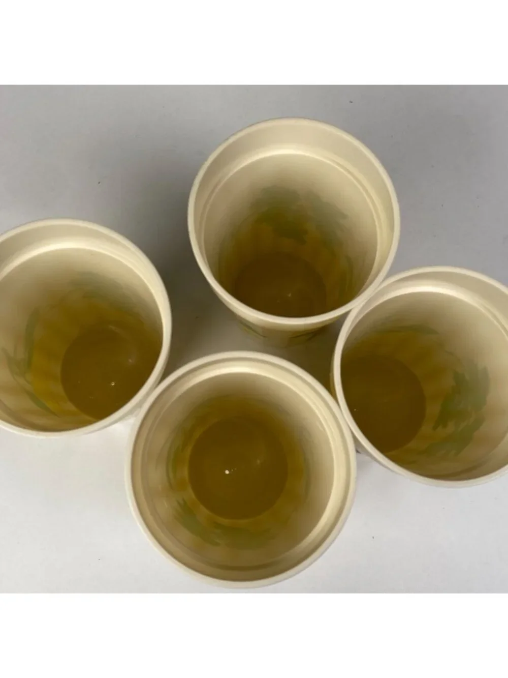 Set of 4 Packer Plastics Drinking Cups Fruit Prints Stackable Made in USA VTG
